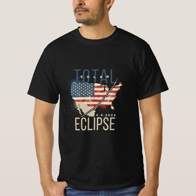 CAMISETA TOTAL ECLIPSE SOLAR 4.8.2023 EUA MAP DISTRESSED (Frente)
