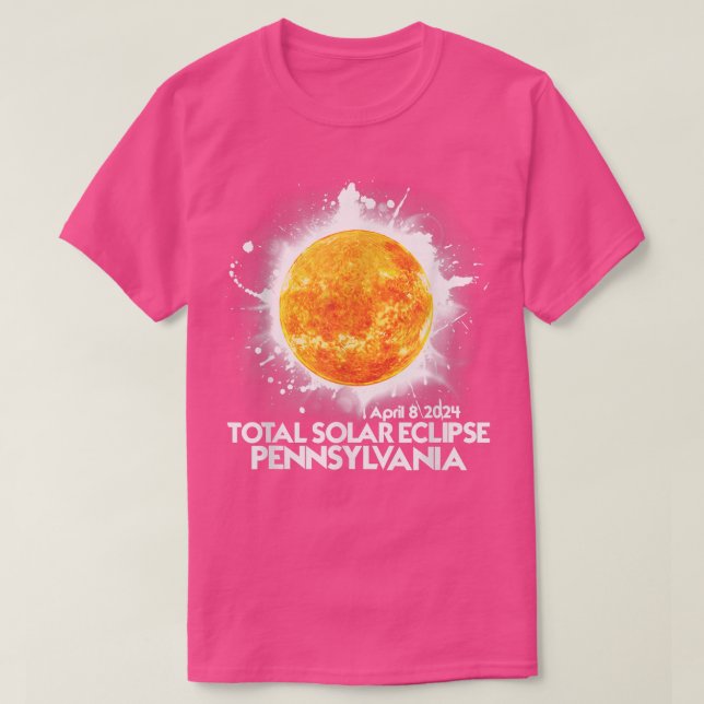 Camiseta Total Eclipse Solar Total 2024 da Pensilvânia Ame (Frente do Design)