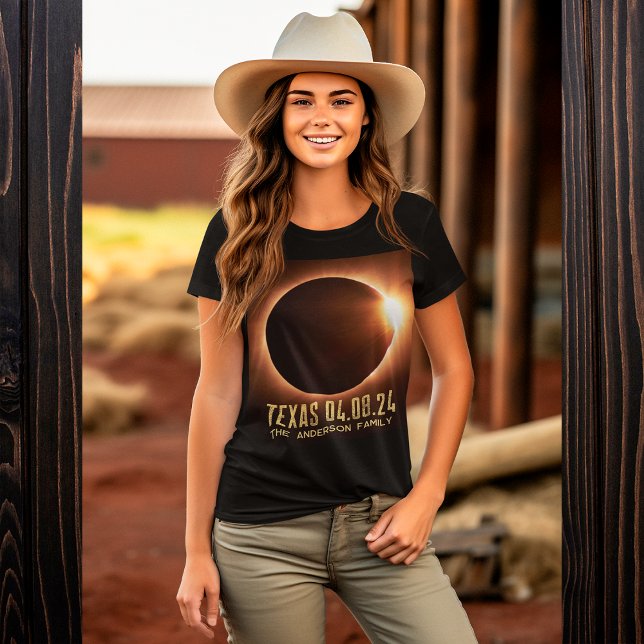 Camiseta Total Eclipse Texas 2024 Personalizado (Criador carregado)