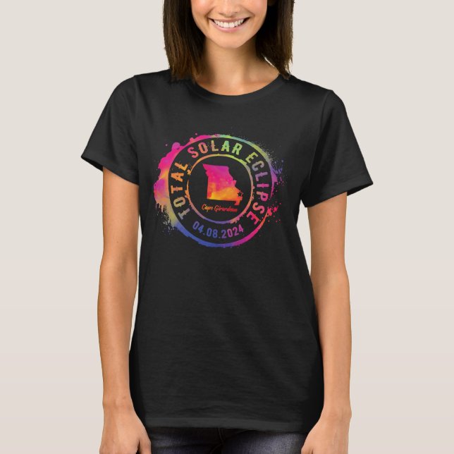 Camiseta Total Solar Eclipse 2024 EUA Missouri Cape Girarde (Frente)