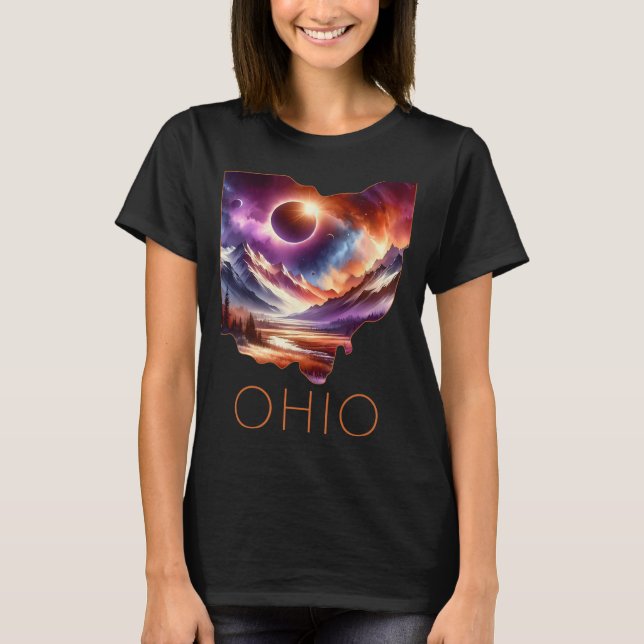 Camiseta Total Solar Eclipse 2024 State Ohio Totality April (Frente)