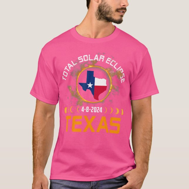 Camiseta Total Solar Eclipse 2024 Texas América do Norte As (Frente)
