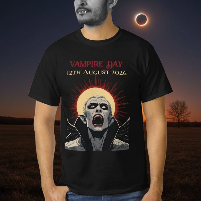 Camiseta Total Solar Eclipse 2026 Vampire Day (Criador carregado)