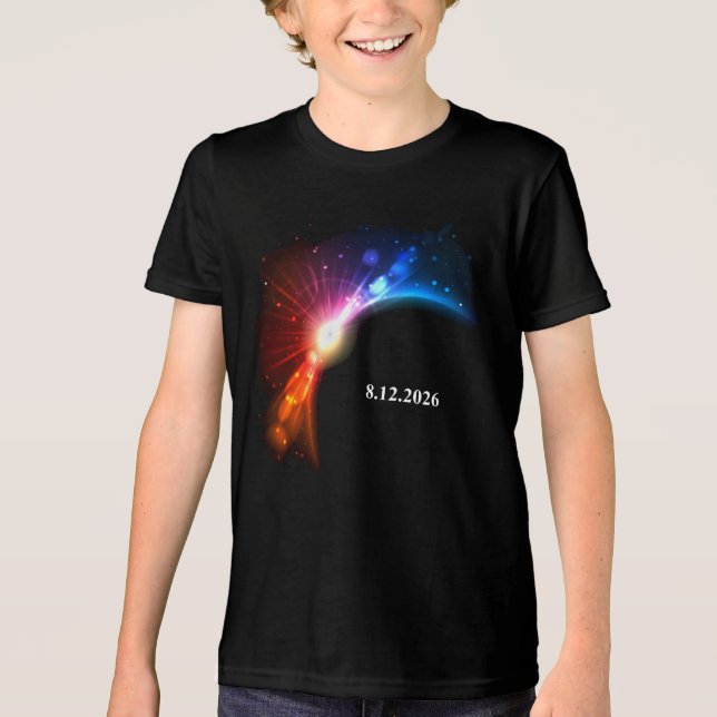 Camiseta total solar eclipse August 12, 2026 black rainbow (Frente)