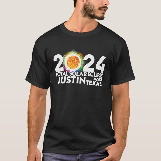 Camiseta Total Solar Eclipse Austin Texas 8 de abril de 202 (Frente)