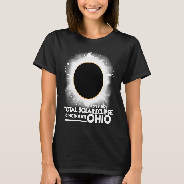 Camiseta Total Solar Eclipse Cincinnati Ohio 8 de abril de  (Frente)