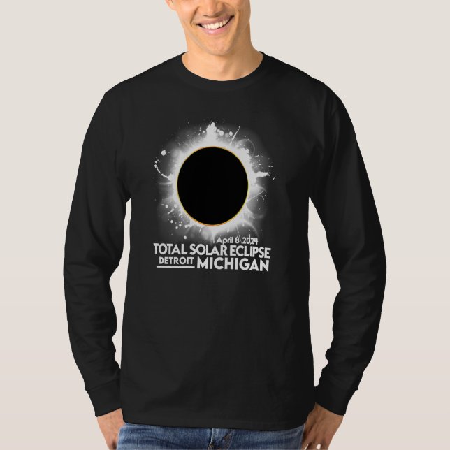 Camiseta Total Solar Eclipse Detroit Michigan April 8 2024  (Frente)