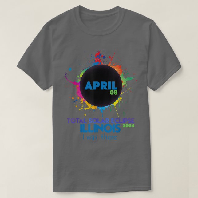 Camiseta Total Solar Eclipse Illinois 2024 Totalit Colorido (Frente do Design)