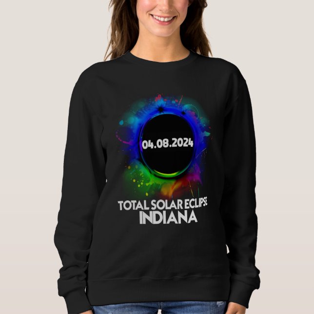 Camiseta Total Solar Eclipse Indiana 2024 Colorful Totality (Frente)