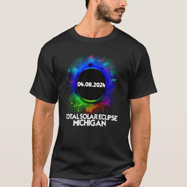 Camiseta Total Solar Eclipse Michigan 2024 Colorful Totalit (Frente)