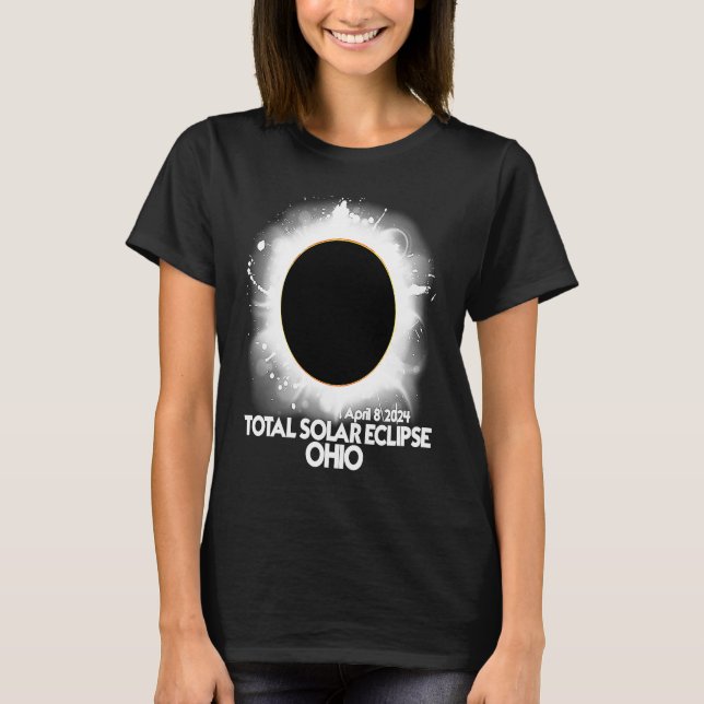 Camiseta Total Solar Eclipse Ohio 2024 Totalidade Americana (Frente)