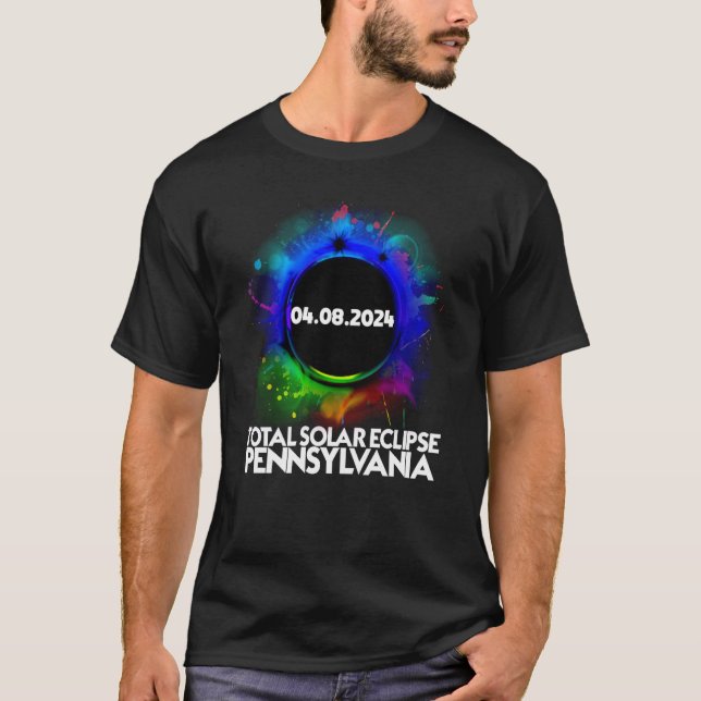 Camiseta Total Solar Eclipse Pennsylvania 2024 Colorful Tot (Frente)
