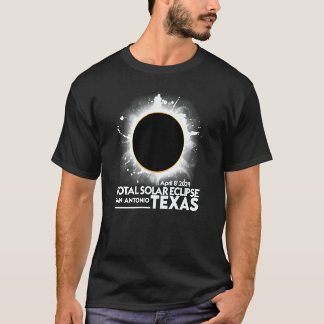 Camiseta Total Solar Eclipse San Antonio TEXAS April 8 2024 (Frente)