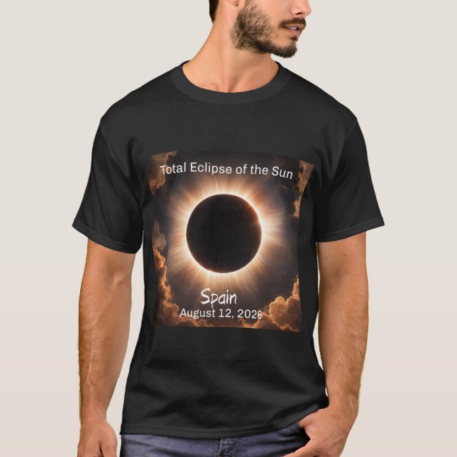 Camiseta Total Solar Eclipse Spain 2026 Mens (Frente)