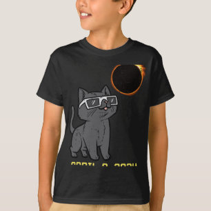 Camiseta Totalidade do Cat Solar Eclipse 2024 abril 8 Mulhe