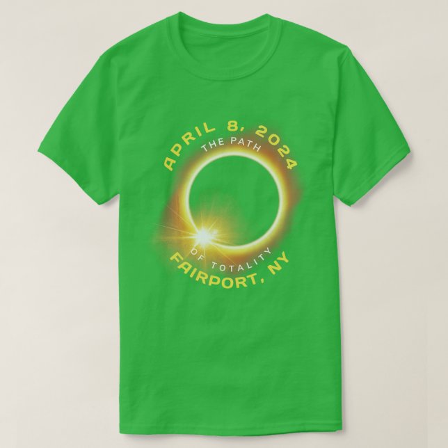 Camiseta Totalidade do Eclipse Solar de New York abril 8 2 (Frente do Design)
