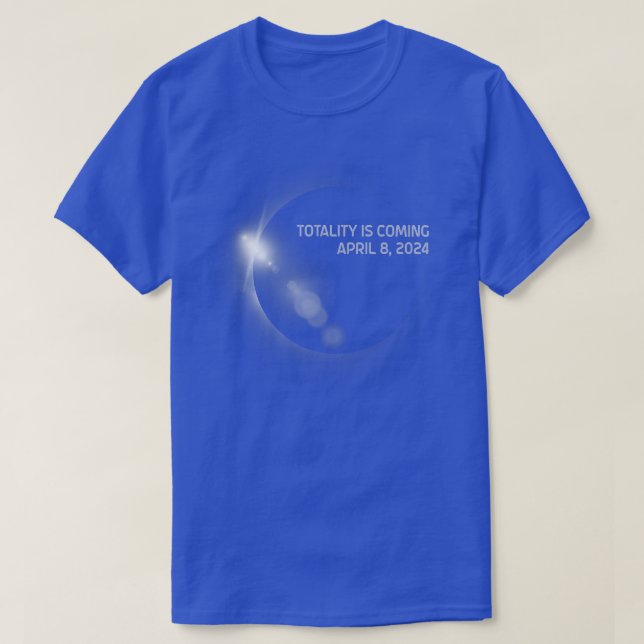 Camiseta Totalidade está chegando Eclipse Solar em 8 de abr (Frente do Design)