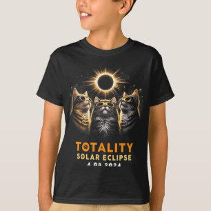 Camiseta Totalidade Gatos Vestindo Eclipse Solar Gles 4.08.