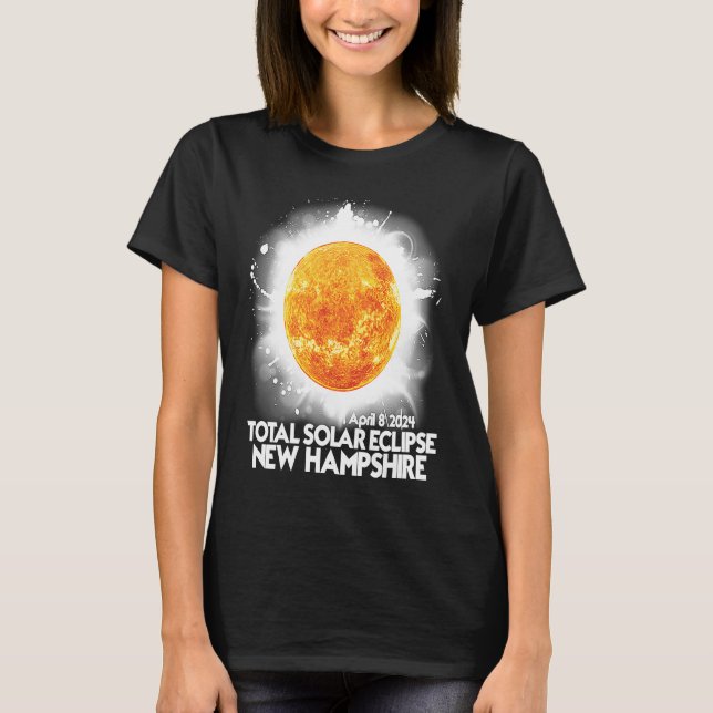 Camiseta Totalidade New Hampshire 2024 Total Solar Eclipse  (Frente)