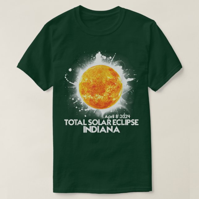 Camiseta Totality Indiana 2024 Eclipse Solar Total American (Frente do Design)