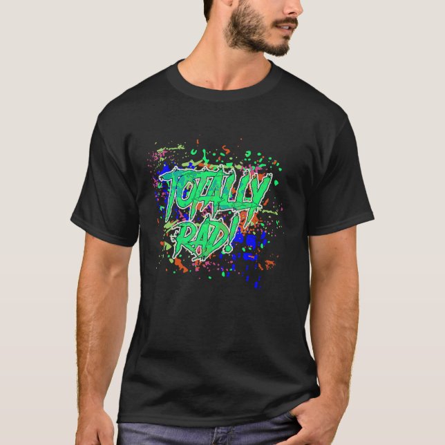 Camiseta Totally Rad 80's Paint Splash Cute Creatives (Frente)