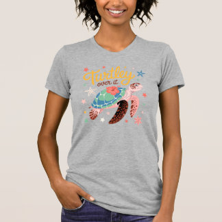 Camiseta Totalmente Enamorado Tartaruga Marinha Tropical De