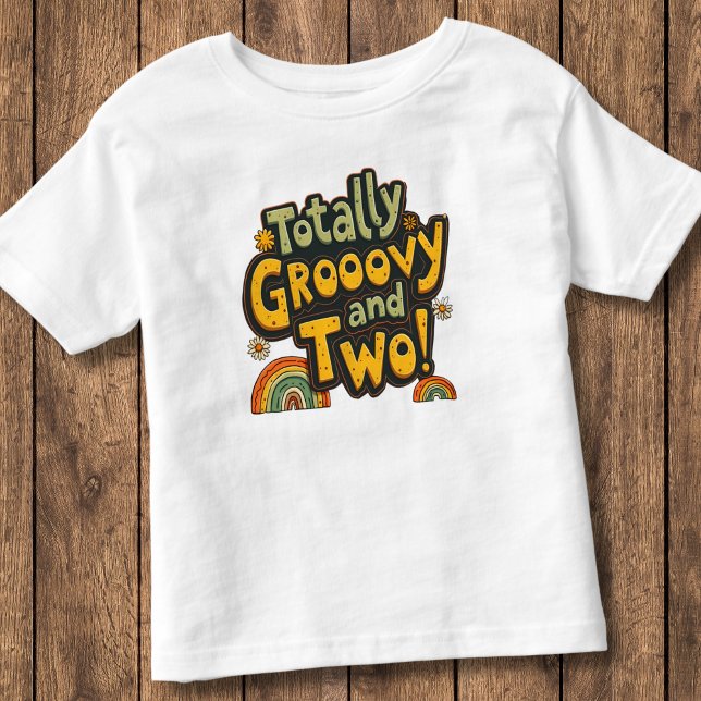 Camiseta Totalmente Groovy e Dois no 2º Aniversário (Criador carregado)