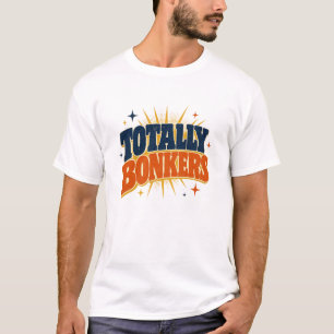 Camiseta Totalmente Louco - Design de Tipografia Retro