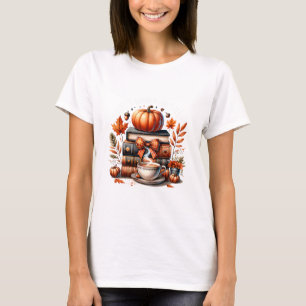 Camiseta Totalmente Reservado Para Livros de Outono Abóbora