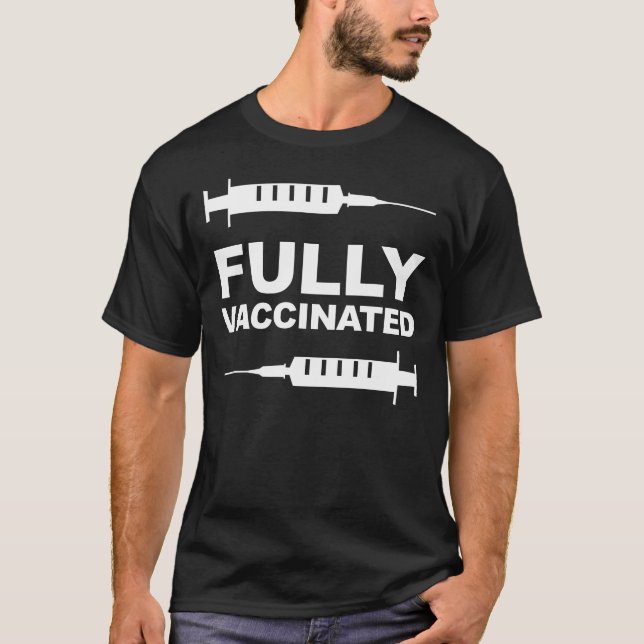 Camiseta Totalmente Vacinada Apoio à Vacinação (Frente)