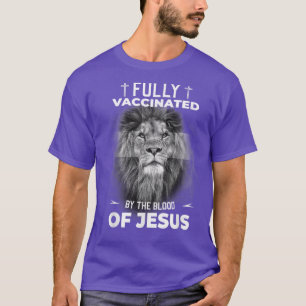 Camiseta Totalmente Vacinado Pelo Sangue De Jesus Engraçado