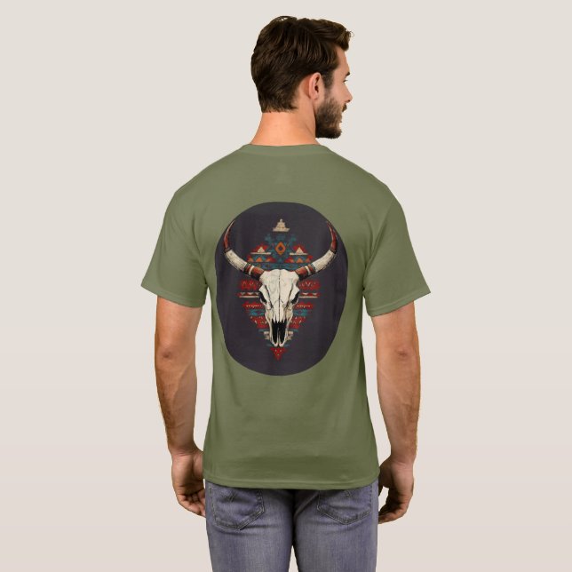 Camiseta Totem de Caveira de Vaca (Parte Traseira Completa)