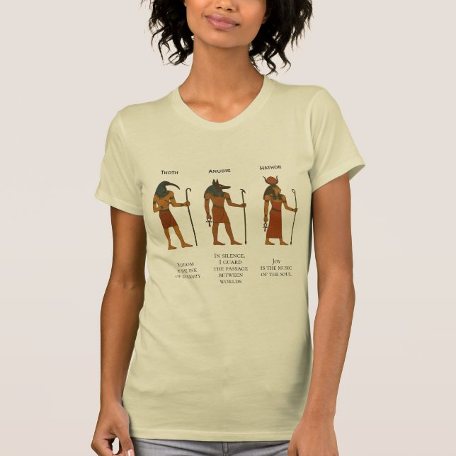 Camiseta Toth, Anúbis & Hathor - Divindade Egípcia Antiga (Frente)