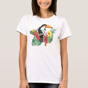 Camiseta Toucador tropical de aquarela