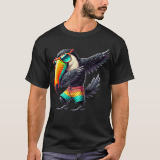 Camiseta Toucan Dabbing Swimming Pool Beach Vacation Tropic