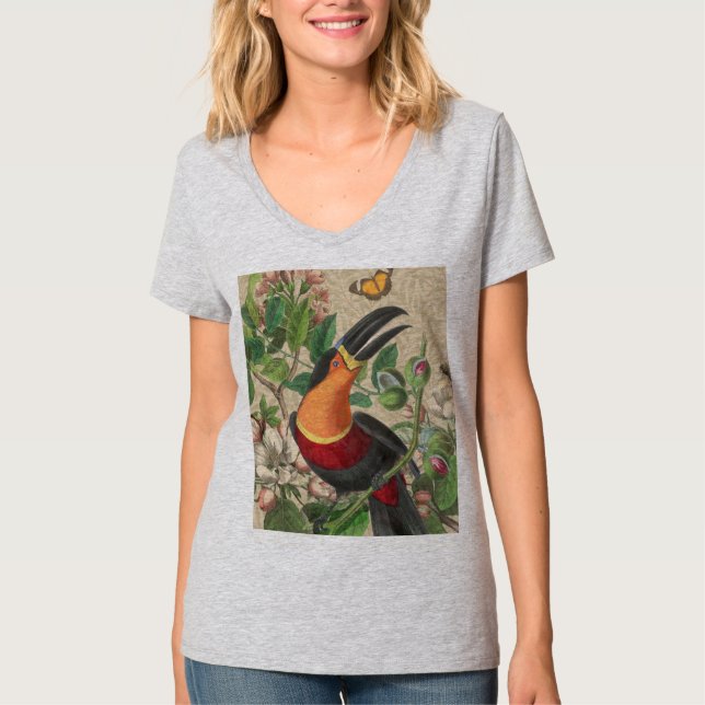 Camiseta Toucan Jungle Tropical Bird Beauful Antiguidade (Frente)