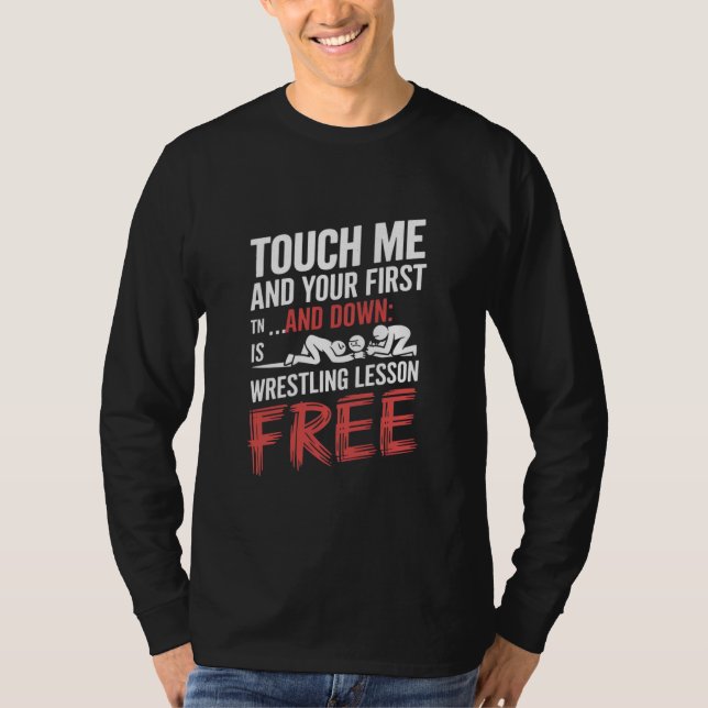 Camiseta "Touch Me, Luta de Gráfico de Design" (Frente)