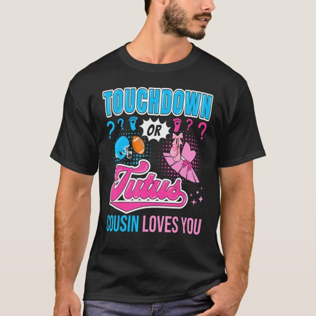 Camiseta Touchdown ou Tutus Prisin ama você novo Gende Bebê (Frente)