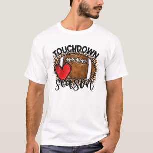 Camiseta Touchdown Season With Leopard And Bleached Footbal