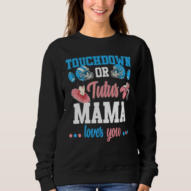 Camiseta Touchdowns Ou Tutus Gênero Revelam A Mamã Announ (Frente)