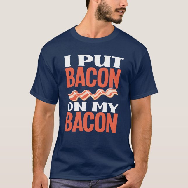 Camiseta Toucinho Bacon Comida Gordura retrô (Frente)