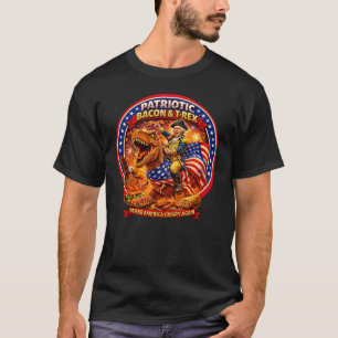 Camiseta Toucinho Patriótico T-Rex Presidencial Engraçado 4