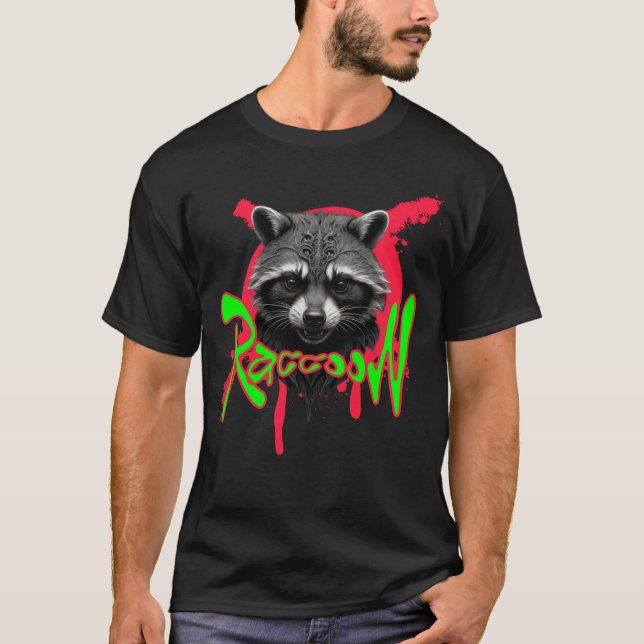 Camiseta Tough Raccoon | Chá Selvagem Animal | Legal Animal (Frente)