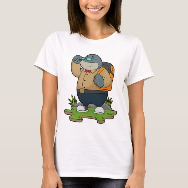 Camiseta Toupeira como Mochileiro (Frente)