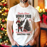Camiseta Tour mundial de Santa Claus Retro Christmas Men<br><div class="desc">Tour mundial de Santa Claus Retro Natal T- Shirt</div>
