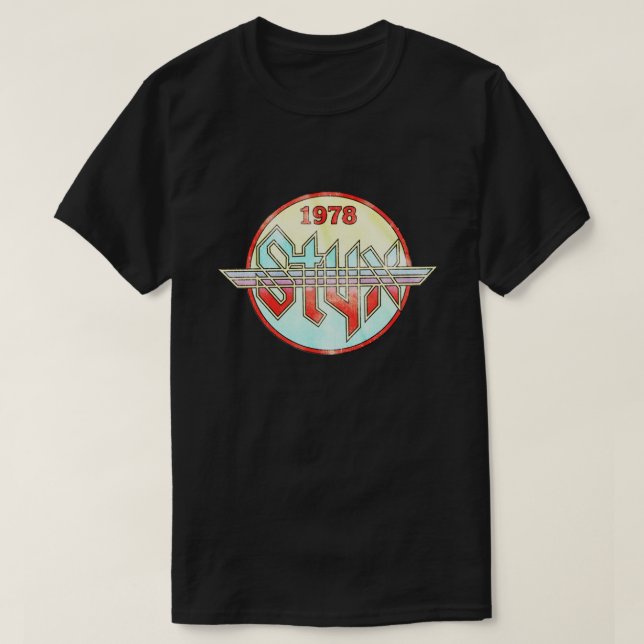 Camiseta Tour Music Gift American STYX Circle 1978 World Co (Frente do Design)