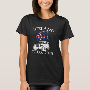 Camiseta Tour Off-Roader Viagem Souvenir, na Islândia Flag