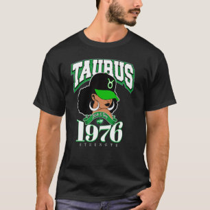 Camiseta Touro 1976 Afro Rainha Zodíaco Aniversário Sassy A
