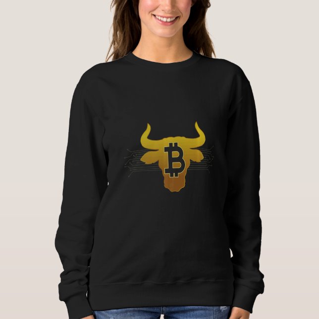 Camiseta Touro Bitcoin BTC Para Negociantes de Criptomoedas (Frente)