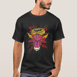 Camiseta Touro Bitcoin Legal Com Olhos de Laser Crypto